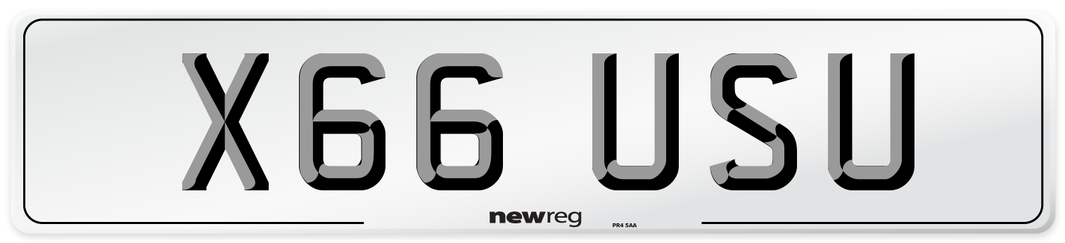 X66 USU Number Plate from New Reg
